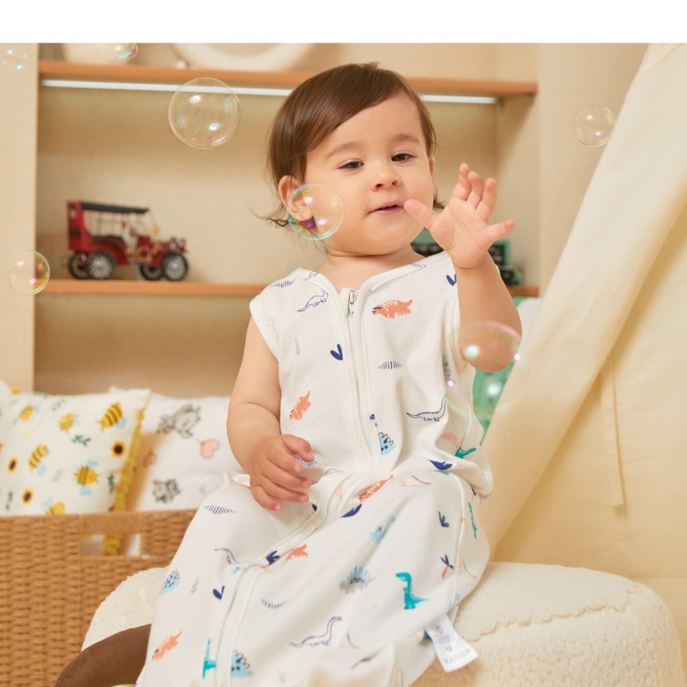 DaysU Baby Sleep Sack 6-12 Months 100% Cotton, Wearable Blanket One-Way Zipper - Picture 2 of 4
